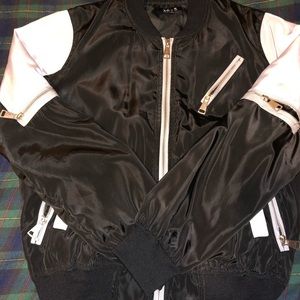 Black & gray bomber jacket